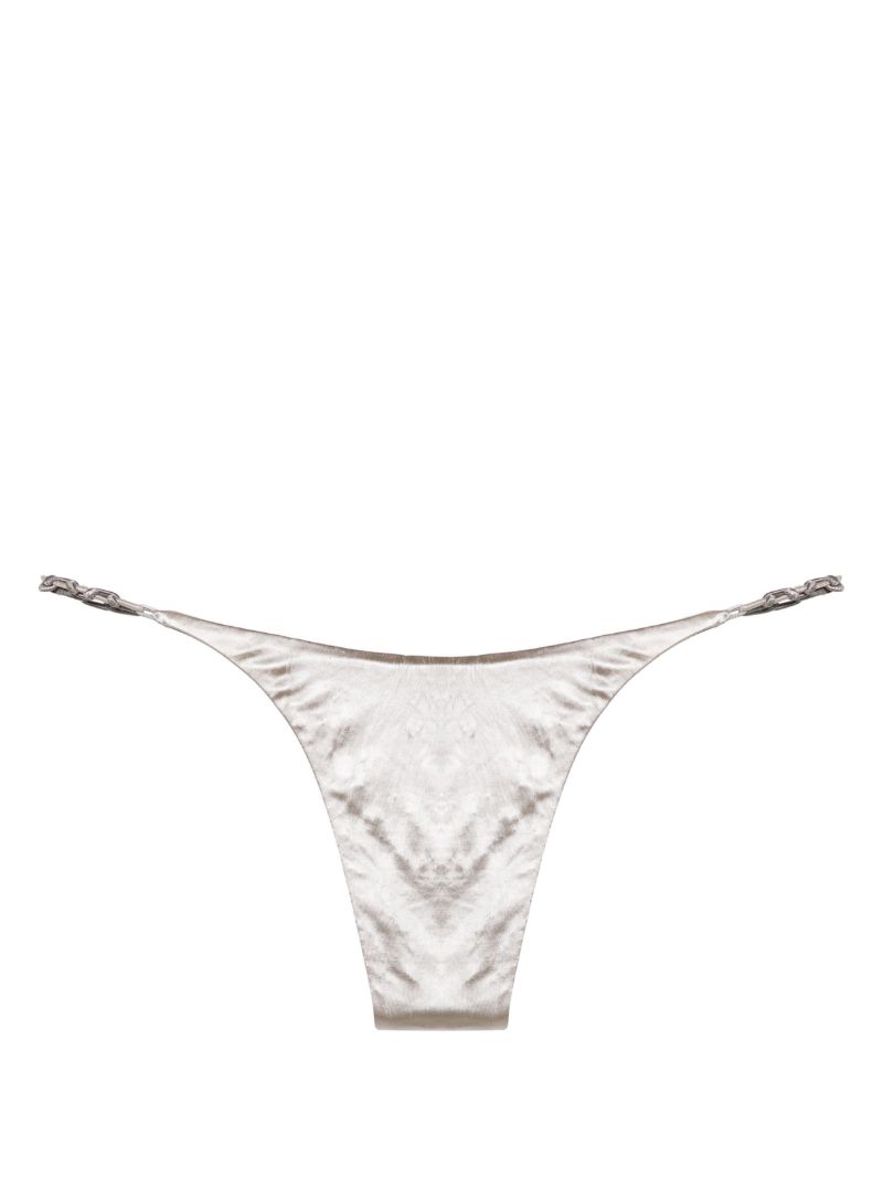 Silver-tone Satin-finish Bikini Top