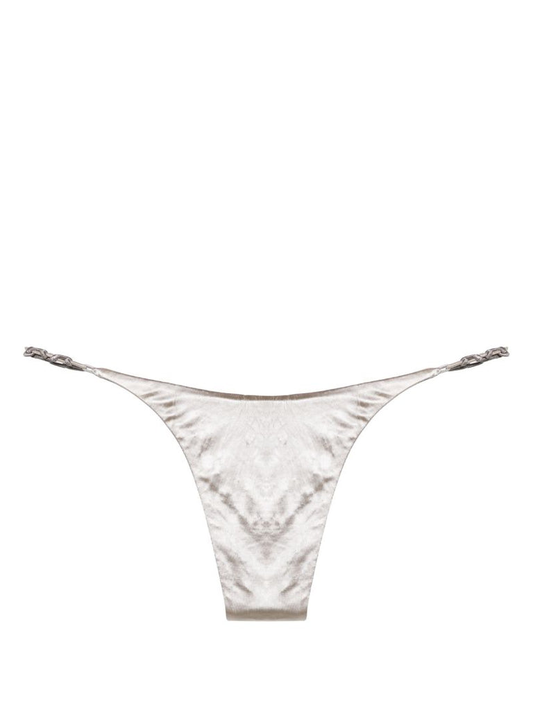 Silver-tone Satin-finish Bikini Top