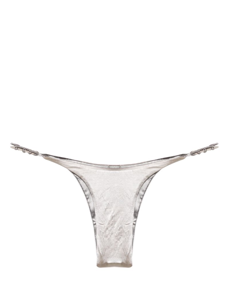 Silver-tone Satin-finish Bikini Top