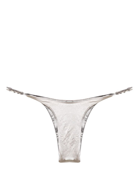 Silver-tone Satin-finish Bikini Top