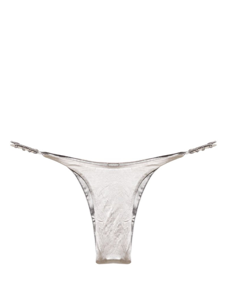 Silver-tone Satin-finish Bikini Top