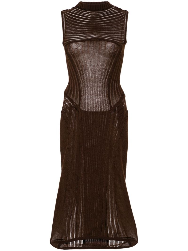 Brown Sleeveless Knit Dress