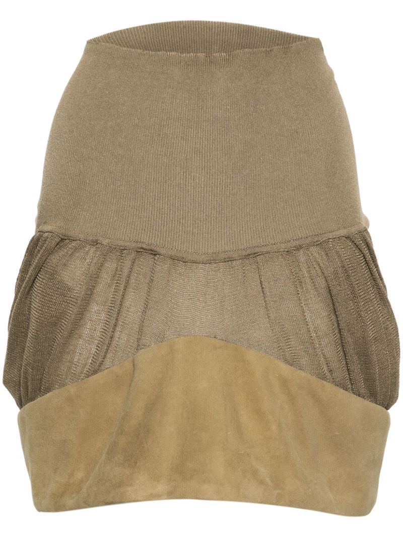 Green Two-tone Miniskirt