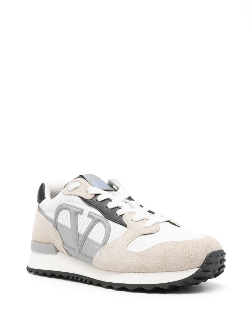 White Vlogo Panelled Sneakers