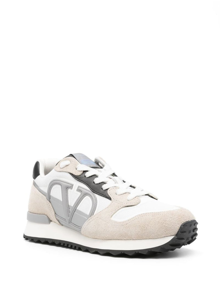 White Vlogo Panelled Sneakers