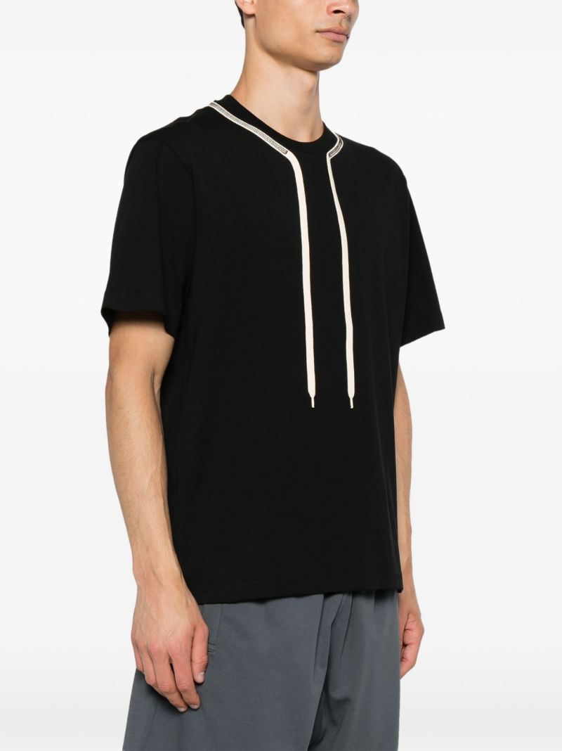 Black Drawstring Cotton T-shirt