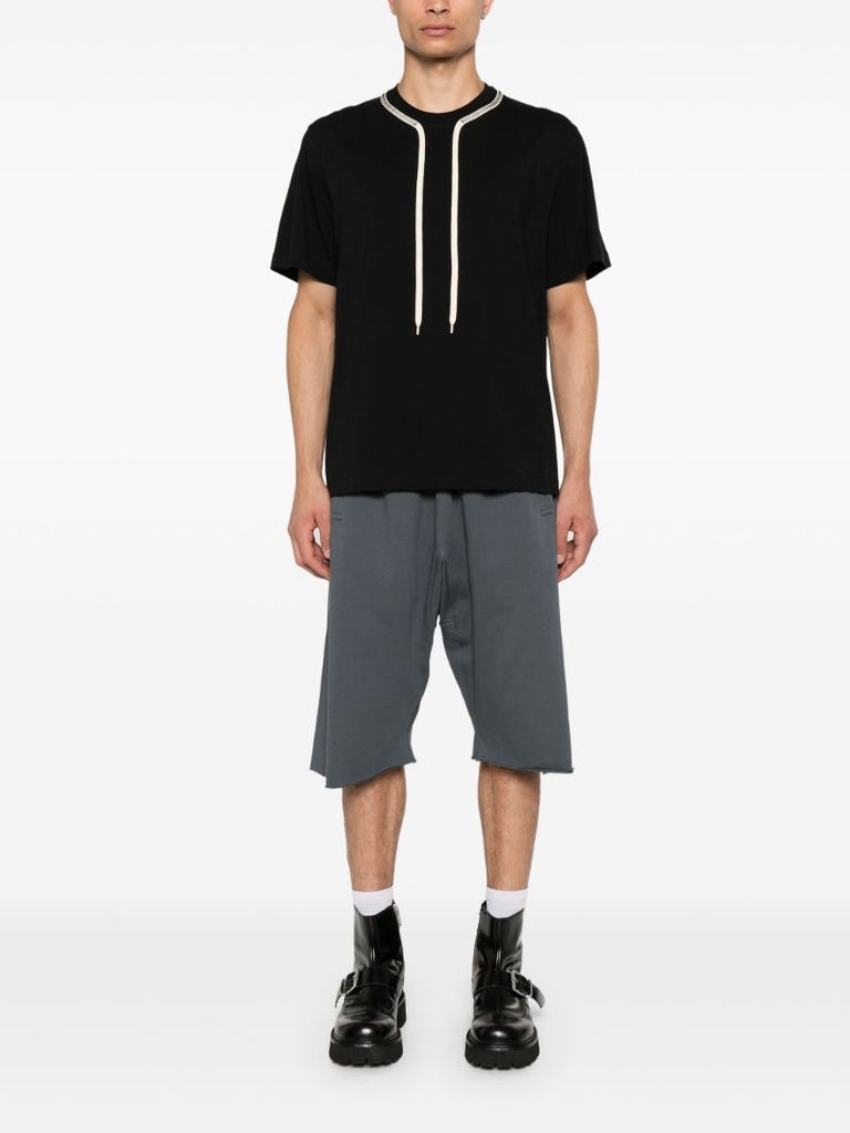 Black Drawstring Cotton T-shirt