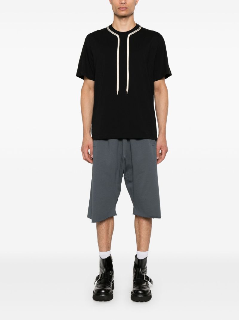 Black Drawstring Cotton T-shirt