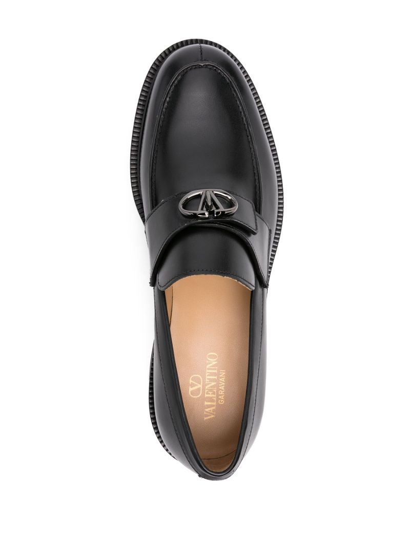 Black Vlogo Signature Leather Loafers