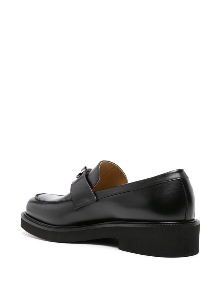 Black Vlogo Signature Leather Loafers