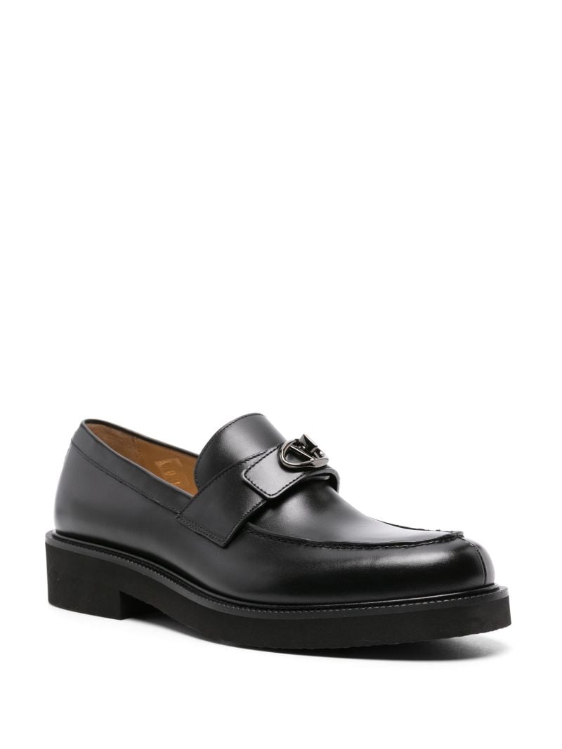 Black Vlogo Signature Leather Loafers