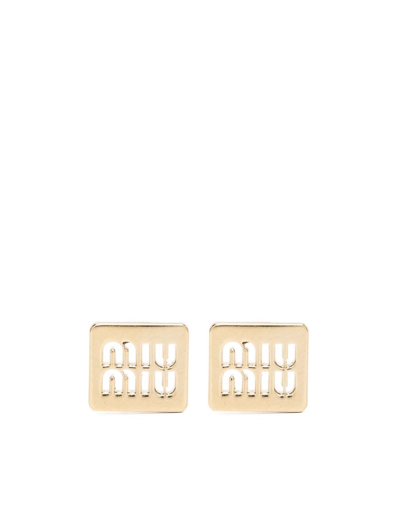 Gold-tone Logo Stud Earring