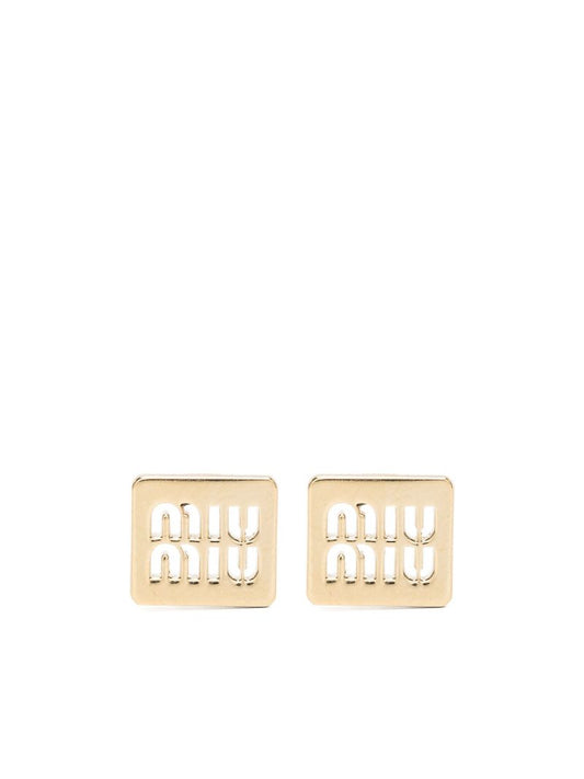 Gold-tone Logo Stud Earring