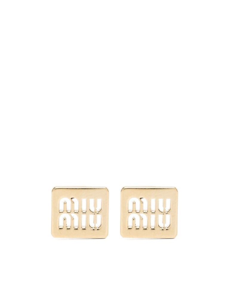 Gold-tone Logo Stud Earring