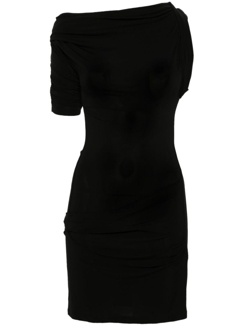 Black La Mini Robe Drapeado Dress