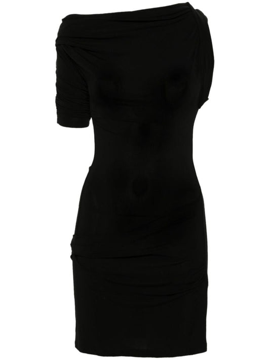 Black La Mini Robe Drapeado Dress