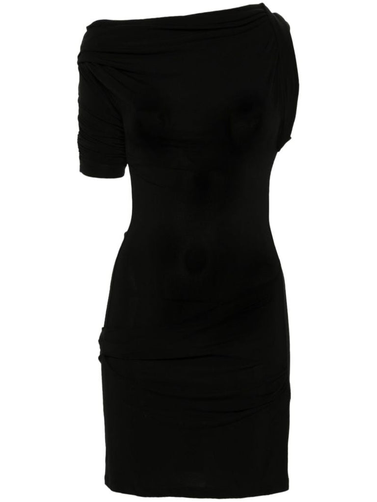 Black La Mini Robe Drapeado Dress