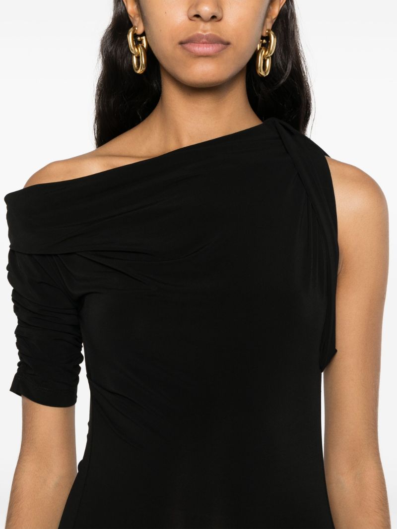 Black La Mini Robe Drapeado Dress