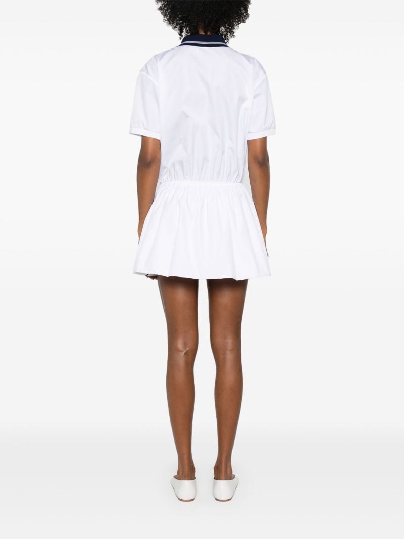 White Logo-embroidered Cotton Mini Dress