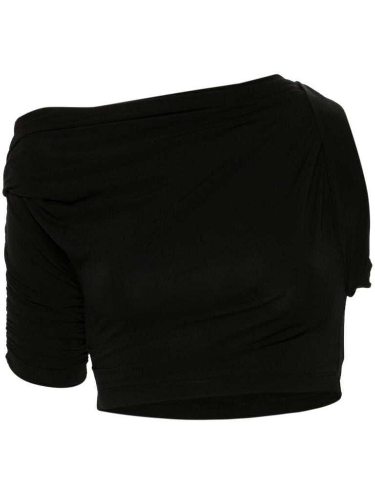 Black Le Haut Drapeado Cropped Top
