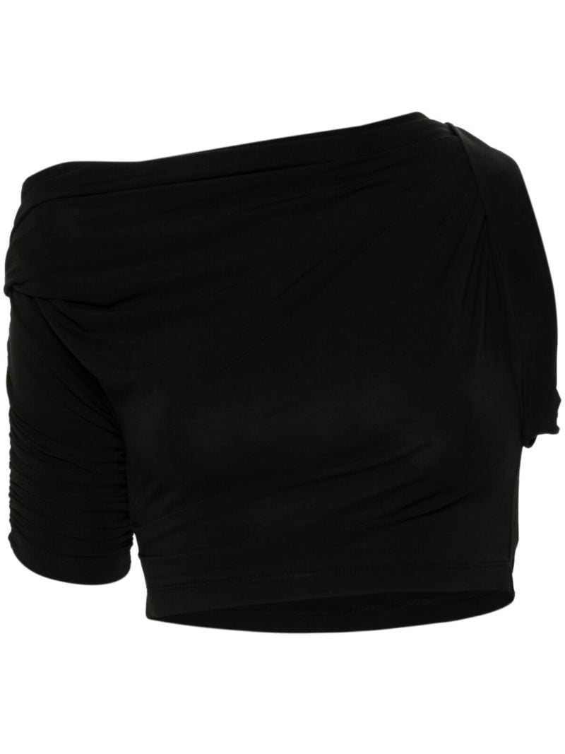 Black Le Haut Drapeado Cropped Top