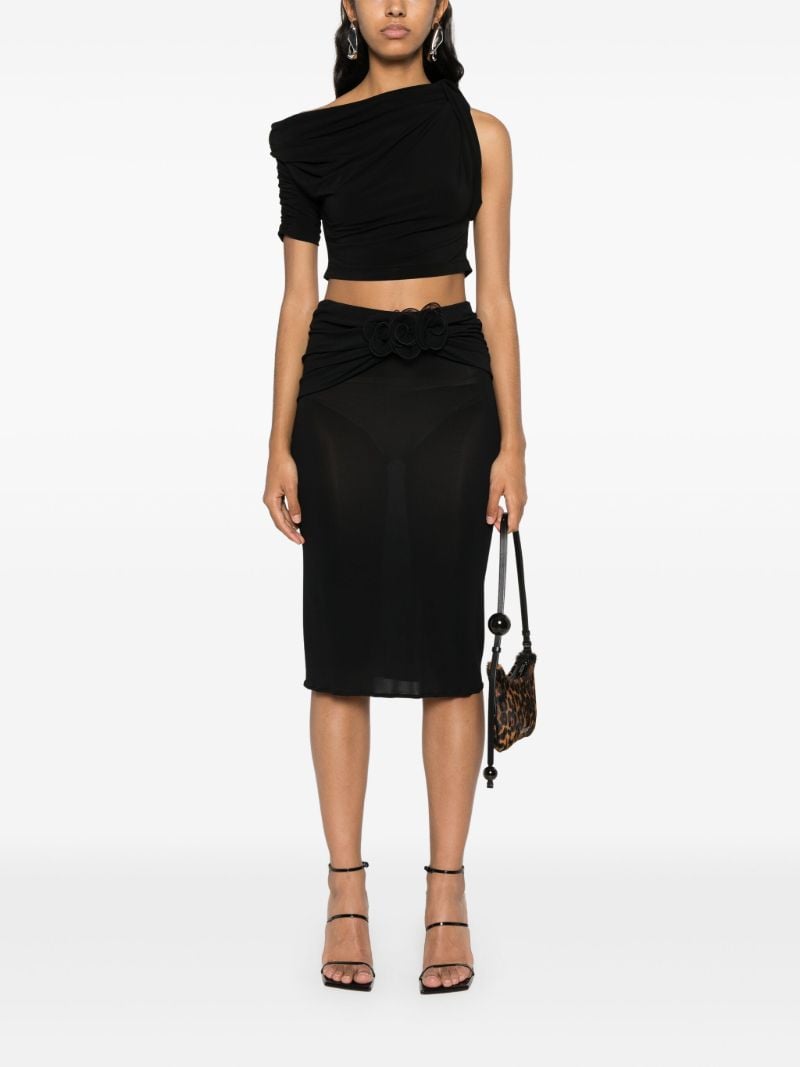 Black Le Haut Drapeado Cropped Top