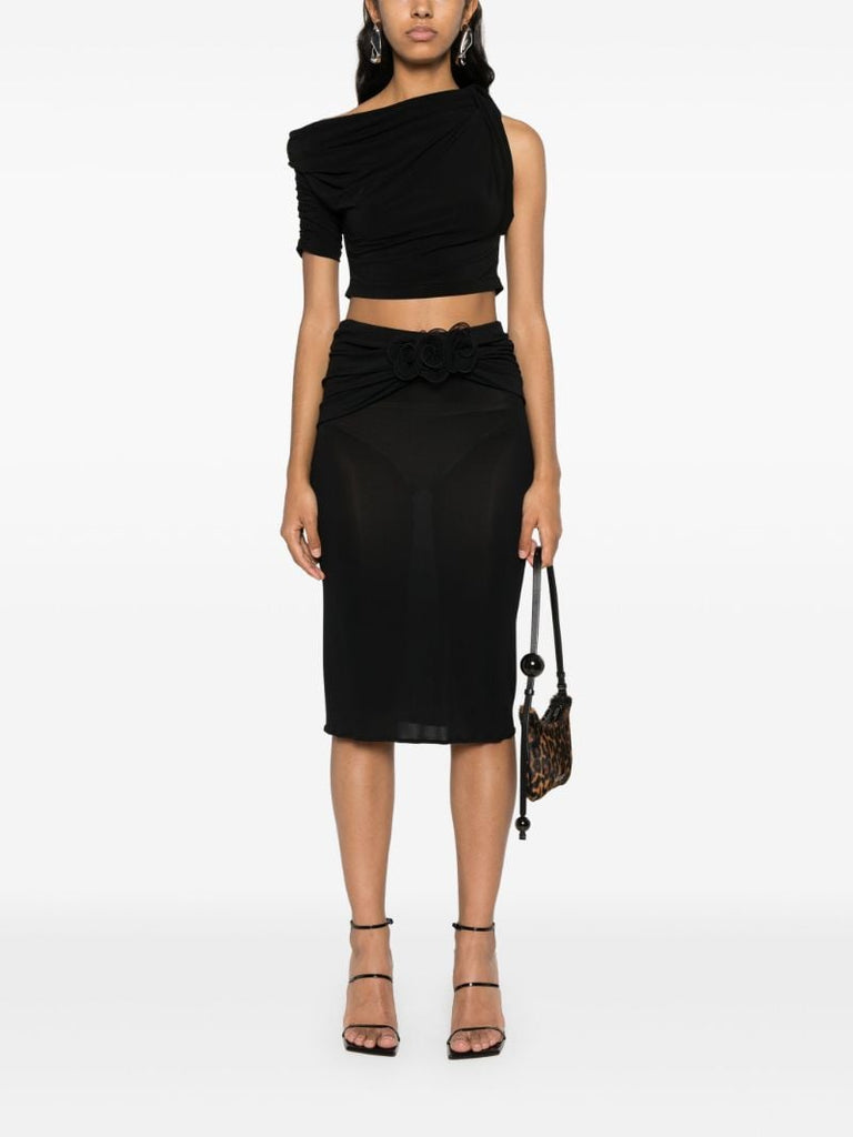 Black Le Haut Drapeado Cropped Top