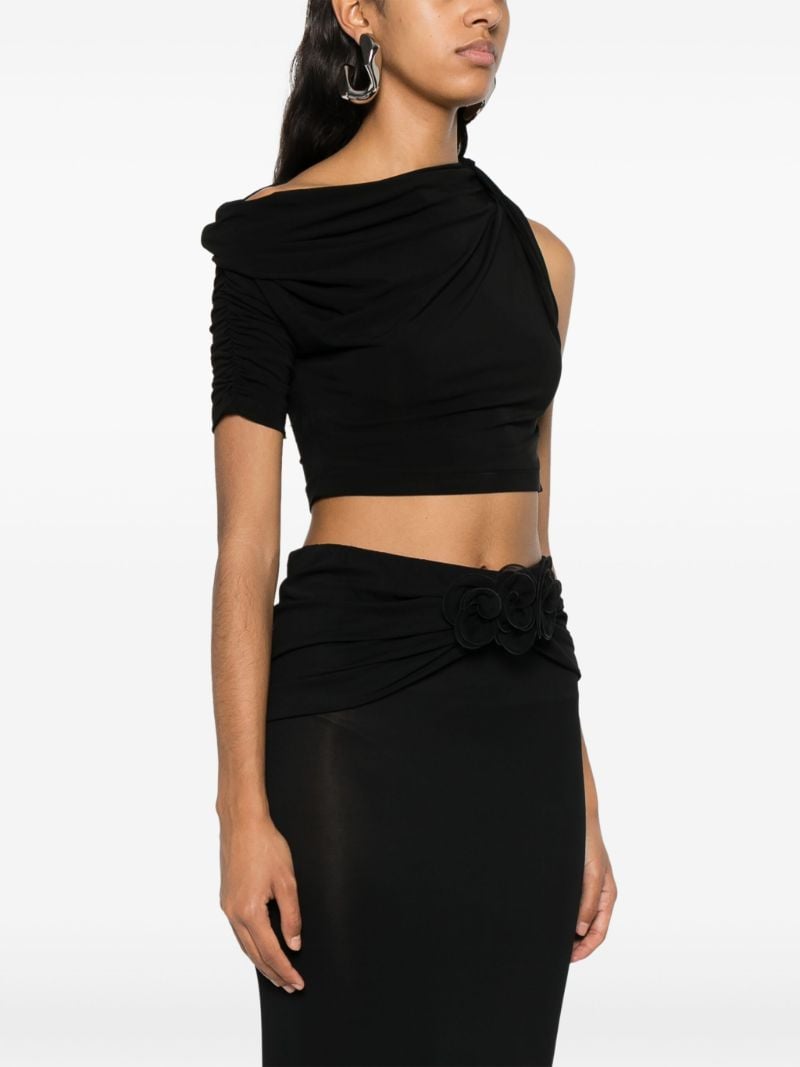 Black Le Haut Drapeado Cropped Top