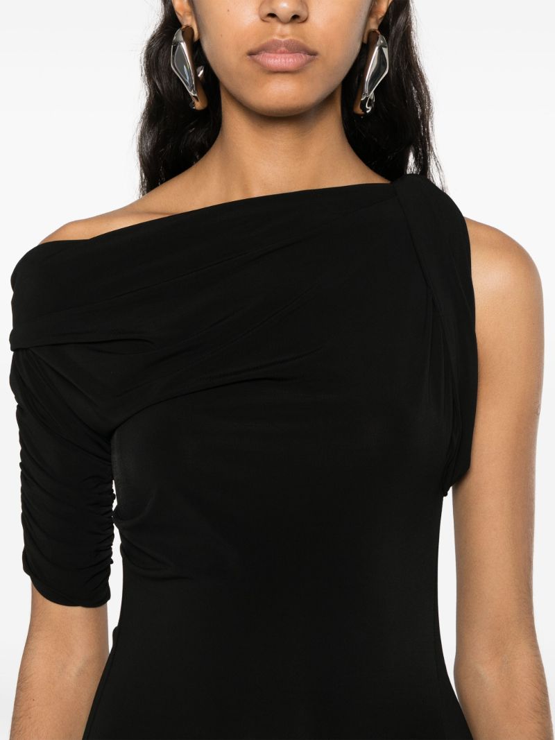Black La Robe Drapeado Midi Dress