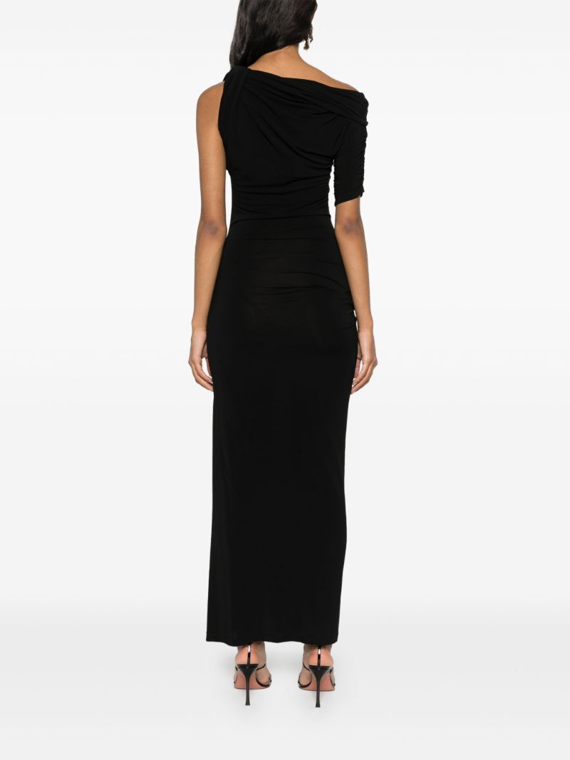Black La Robe Drapeado Midi Dress