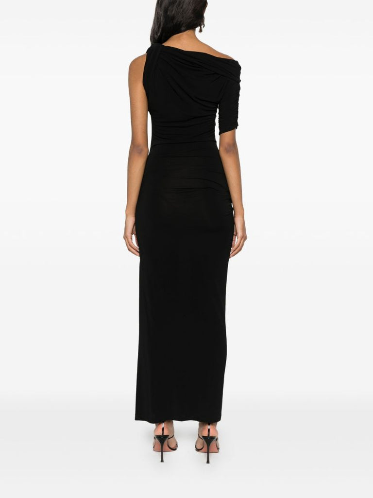 Black La Robe Drapeado Midi Dress
