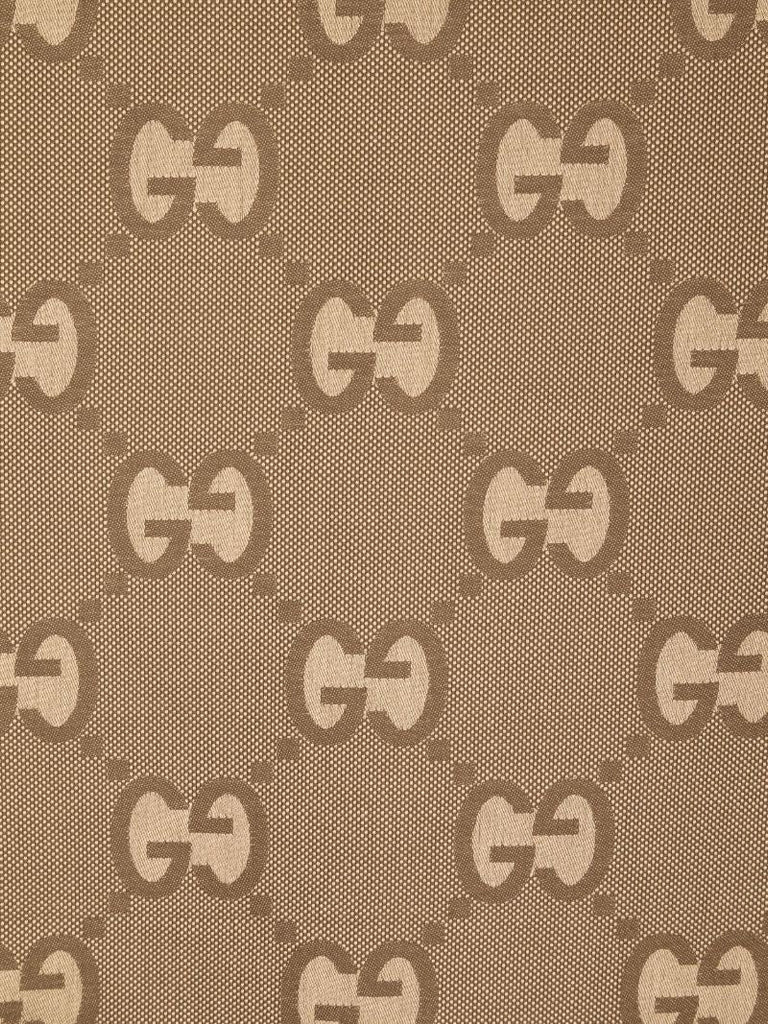 Brown Gg Supreme Fringed Scarf