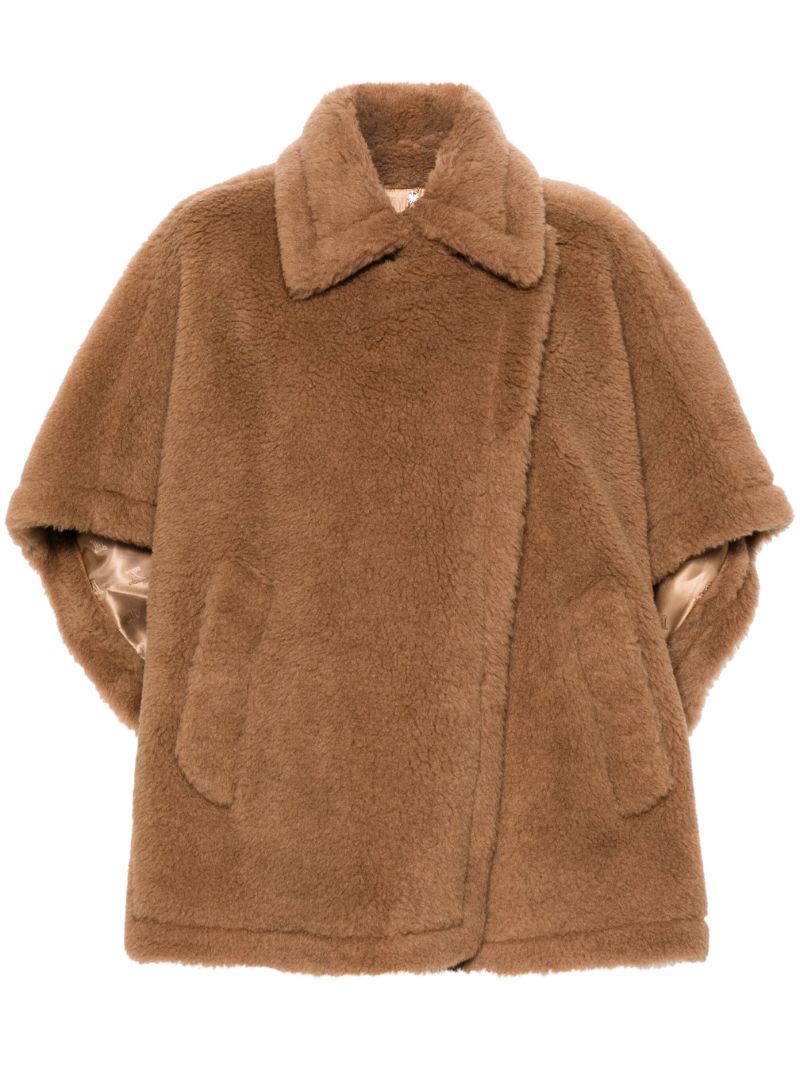 Brown Double-breasted Shearling Coat