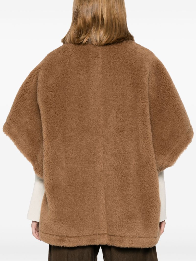 Brown Double-breasted Shearling Coat