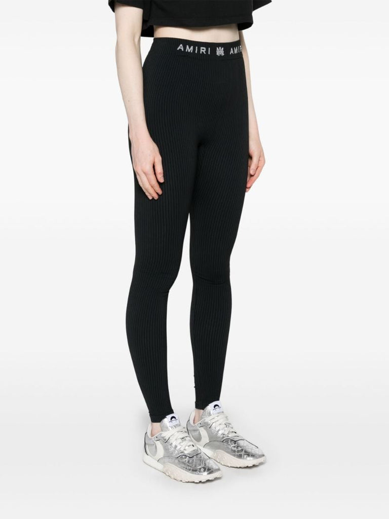 Black Ma Ribbed Performance Leggings