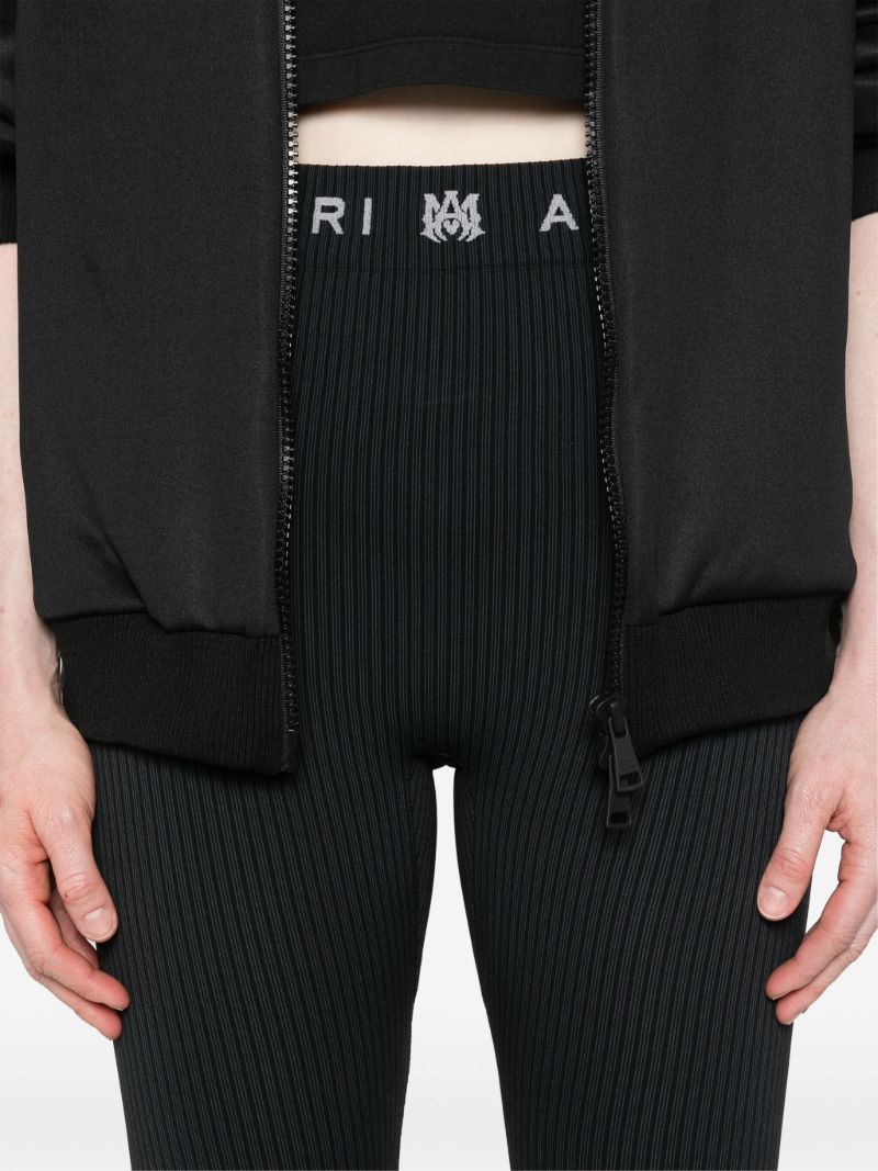 Black Ma Ribbed Performance Leggings