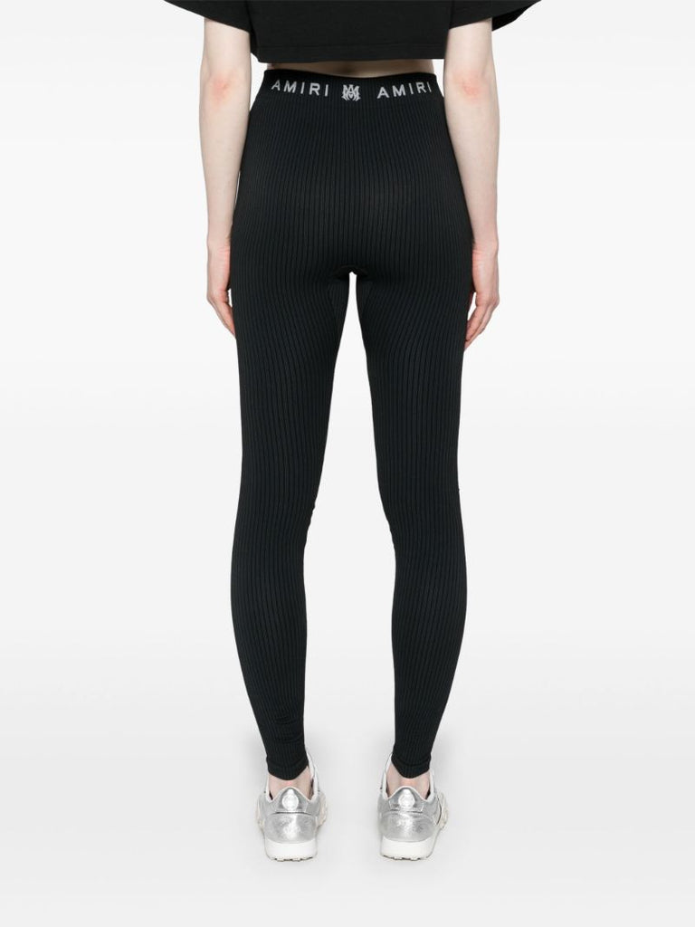Black Ma Ribbed Performance Leggings