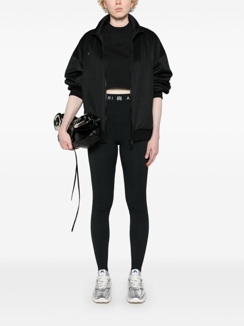 Black Ma Ribbed Performance Leggings