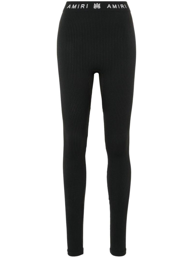 Black Ma Ribbed Performance Leggings