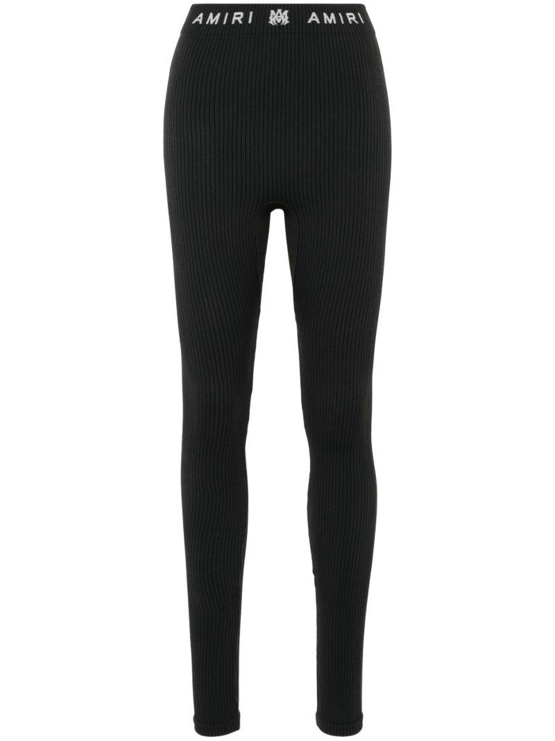 Black Ma Ribbed Performance Leggings