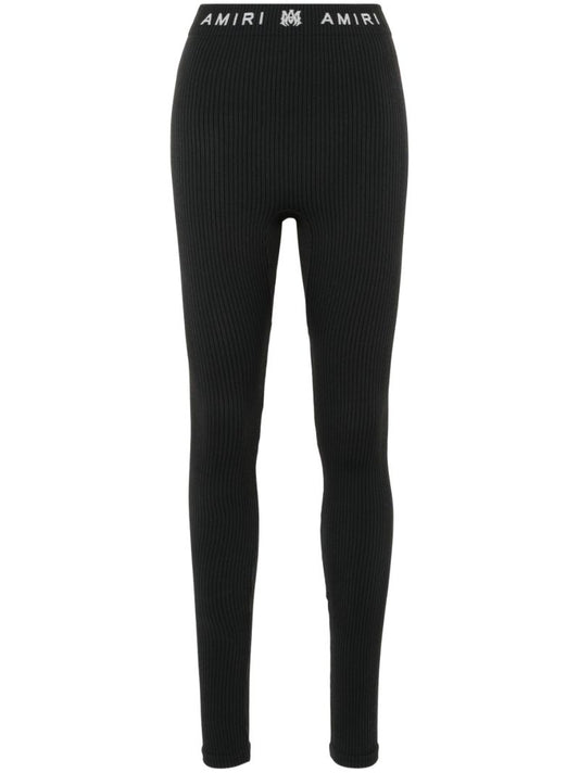 Black Ma Ribbed Performance Leggings