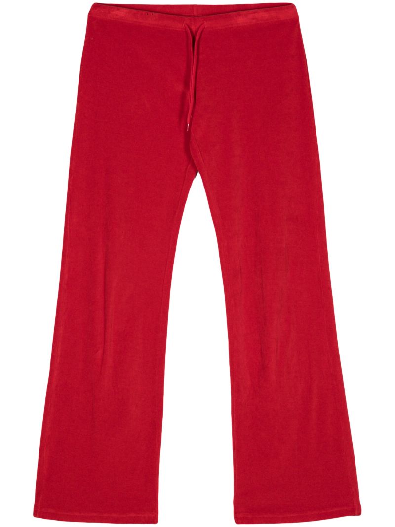Red Straight-leg Cotton Trousers