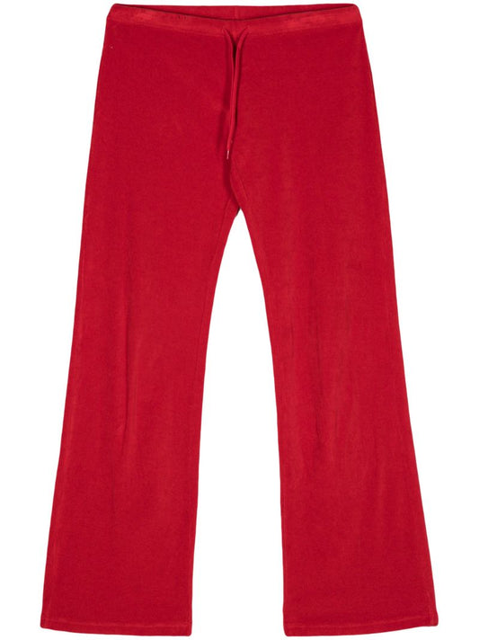 Red Straight-leg Cotton Trousers