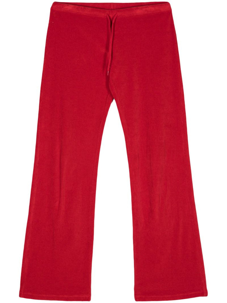 Red Straight-leg Cotton Trousers