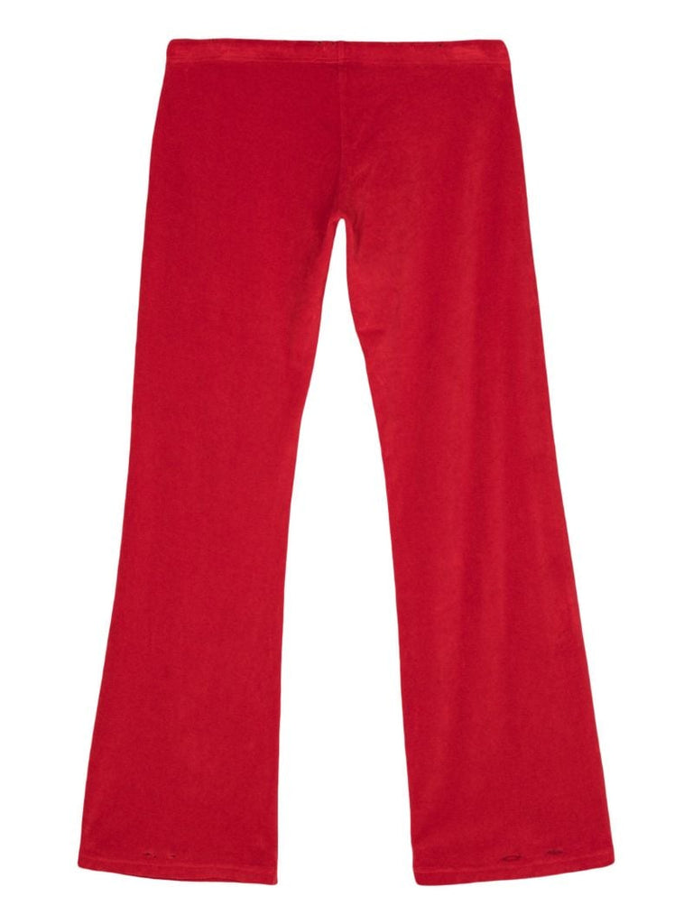 Red Straight-leg Cotton Trousers