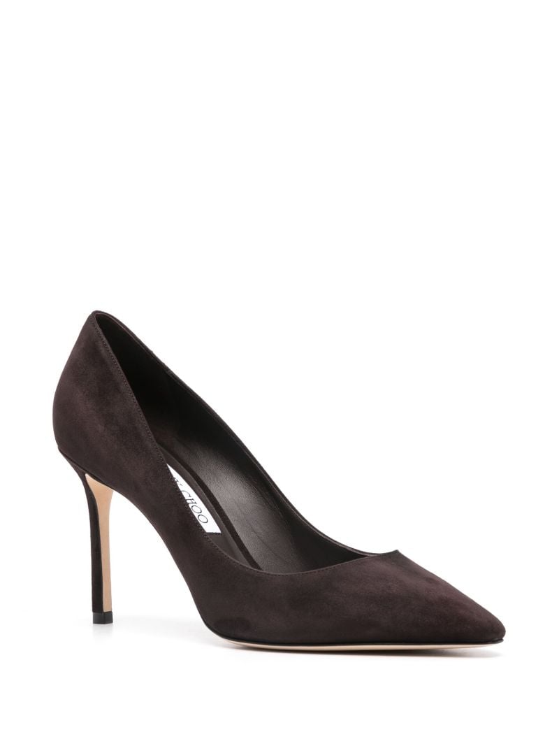 Brown Romy 85 Suede Pumps