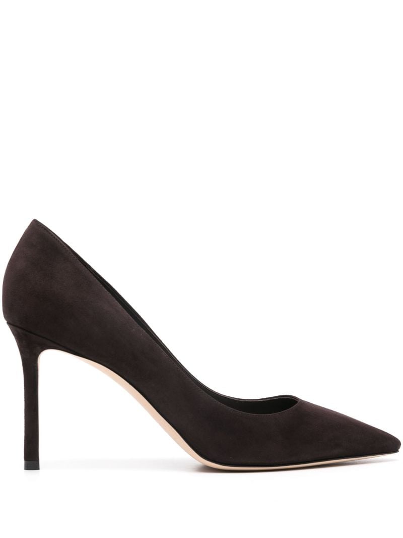 Brown Romy 85 Suede Pumps