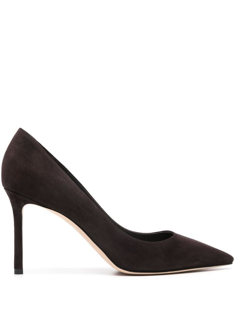 Brown Romy 85 Suede Pumps