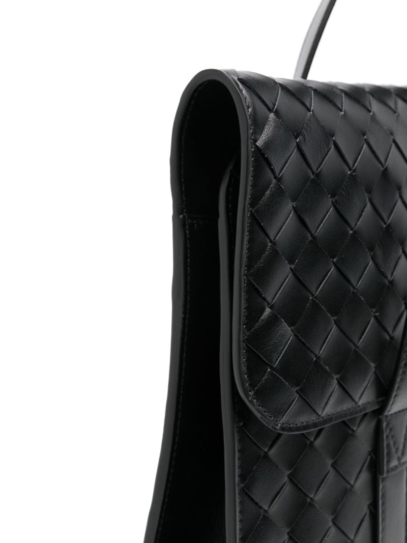 Black Intrecciato Leather Tote Bag