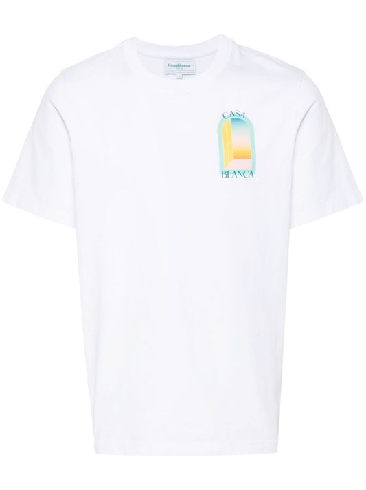 White Logo Print Organic Cotton T-shirt